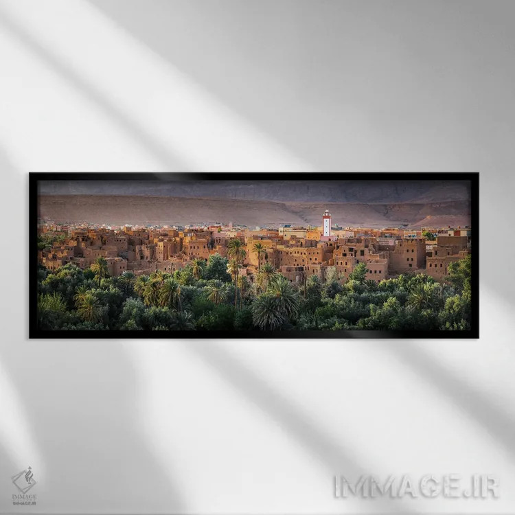 تابلو دکوراتیو Morocco,غروب بر قلعه قدیمی، مراکش اثر ماتئو کولومبو - نمای قابدار مشکی