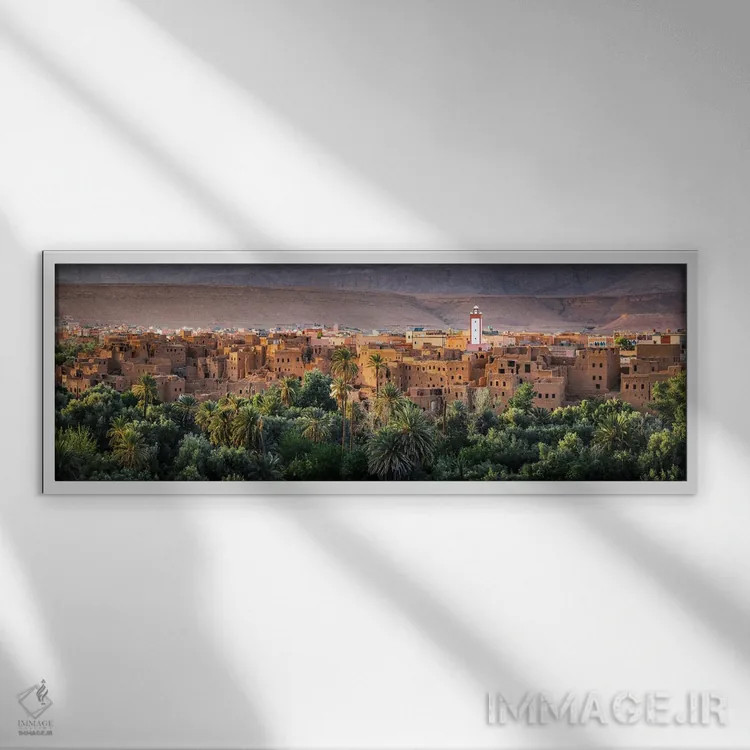 تابلو دکوراتیو Morocco,غروب بر قلعه قدیمی، مراکش اثر ماتئو کولومبو - نمای قابدار سفید