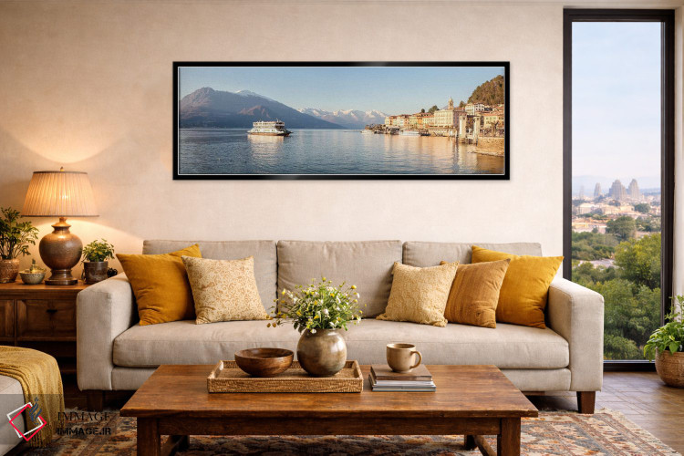 تابلو دکوراتیو Como Lake, Italy,نمای پانورامیک بلاجیو، دریاچه کومو، ایتا… اثر ماتئو کولومبو - D6B