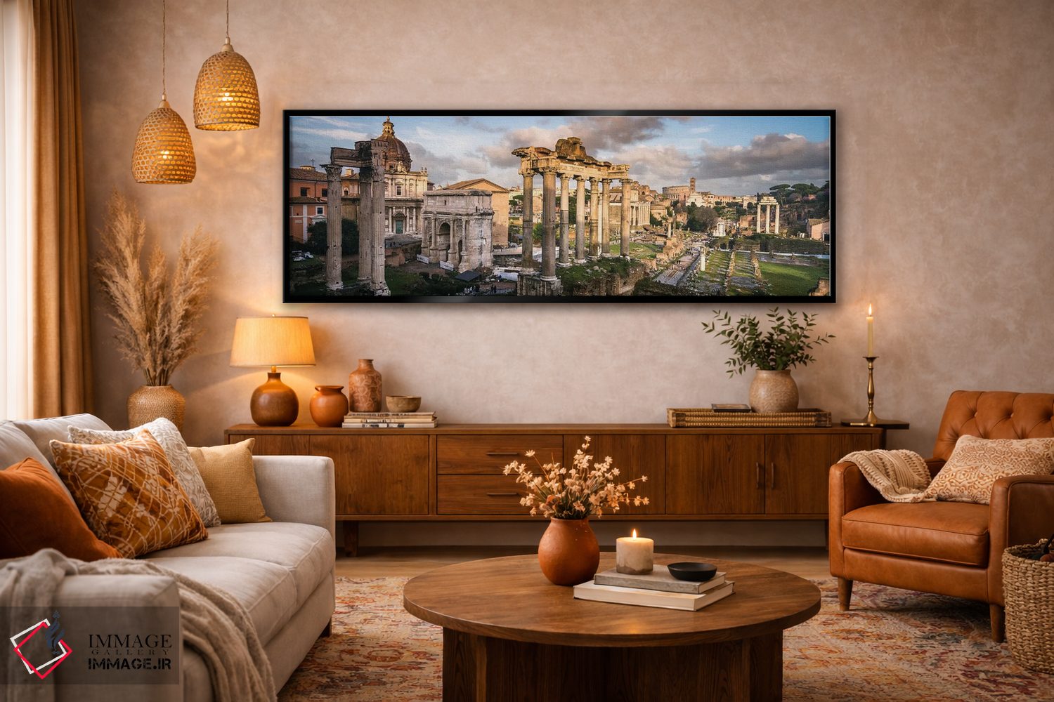تابلو دکوراتیو Rome,نمای پانورامیک فوروم رم اثر ماتئو کولومبو - D6B