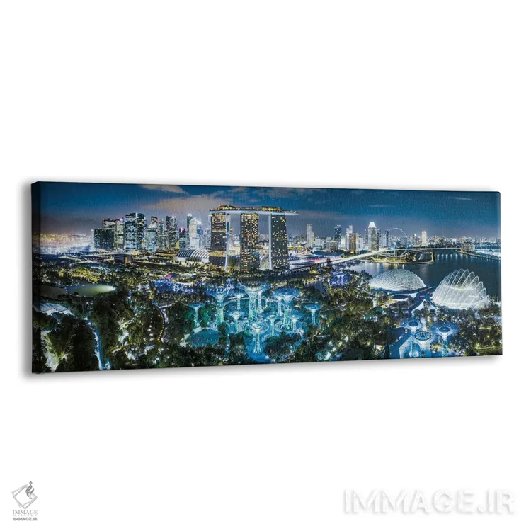 تابلو دکوراتیو منظره پانورامای افق سنگاپور اثر ماتئو کولومبو - نمای پرسپکتیو محصول