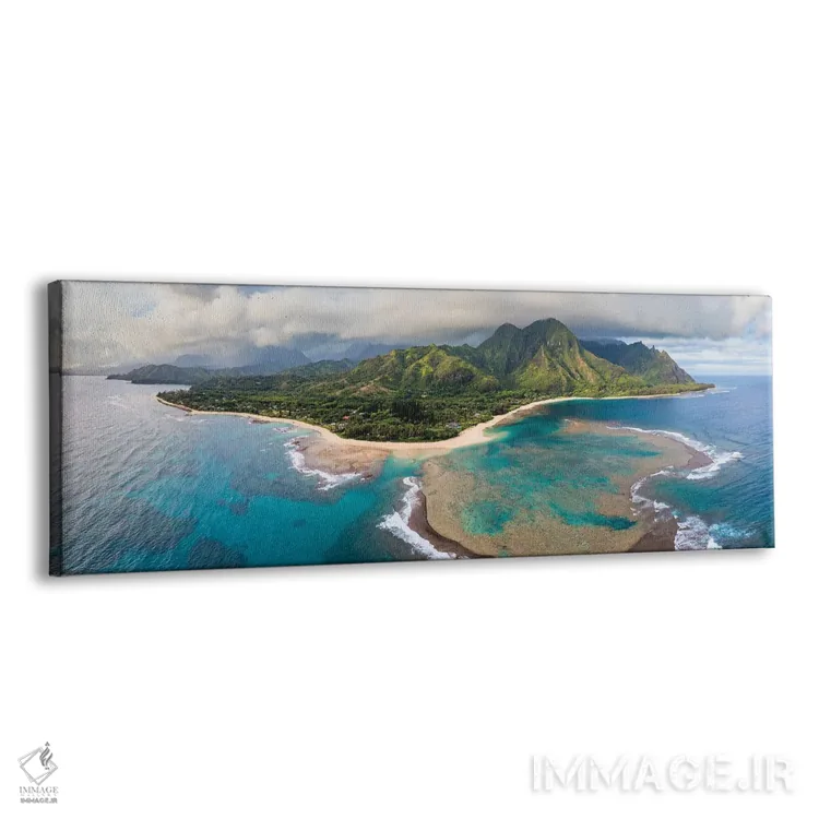 تابلو دکوراتیو نمای هوایی جزیره کائوآی، هاوایی اثر ماتئو کولومبو - نمای پرسپکتیو محصول
