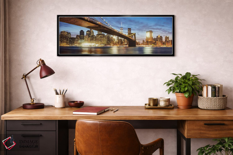 تابلو دکوراتیو New York,نمای پانورامیک پل بروکلین، نیویورک اثر ماتئو کولومبو - D3B