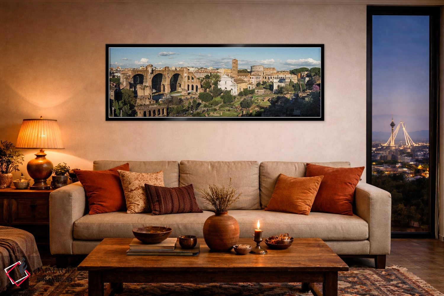 تابلو دکوراتیو Rome III,کولوسئوم و فروم، رم III اثر ماتئو کولومبو - D4B