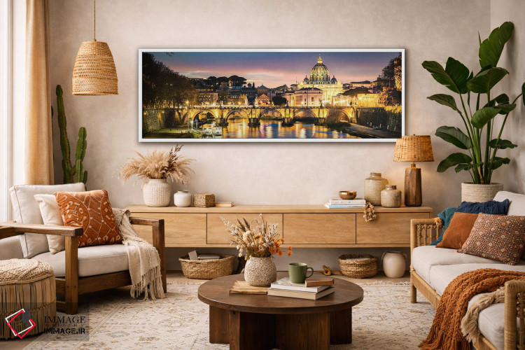 تابلو دکوراتیو Rome,گرگ و میش بر رود تیبر، رم اثر ماتئو کولومبو - D2W