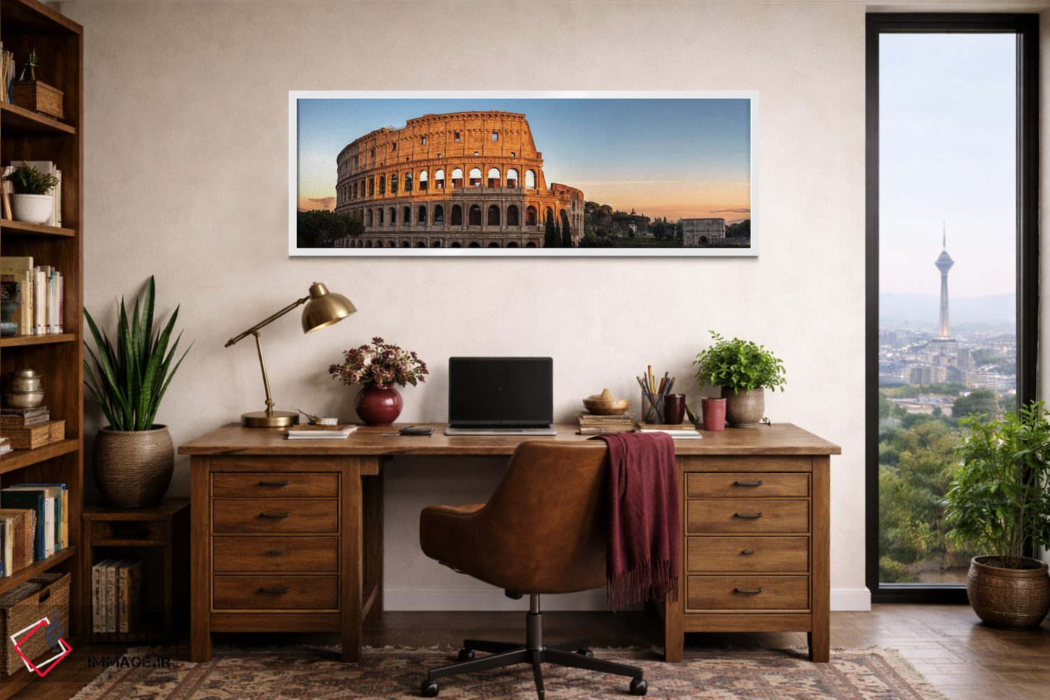 تابلو دکوراتیو Rome,نمای پانورامای کولوسئوم، رم اثر ماتئو کولومبو - D1W