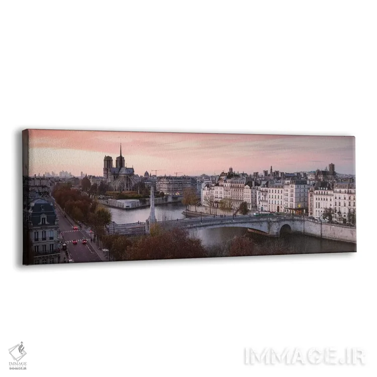 تابلو دکوراتیو Paris,منظره غروب پانوراما بر رود سن، پاریس اثر ماتئو کولومبو - نمای پرسپکتیو محصول
