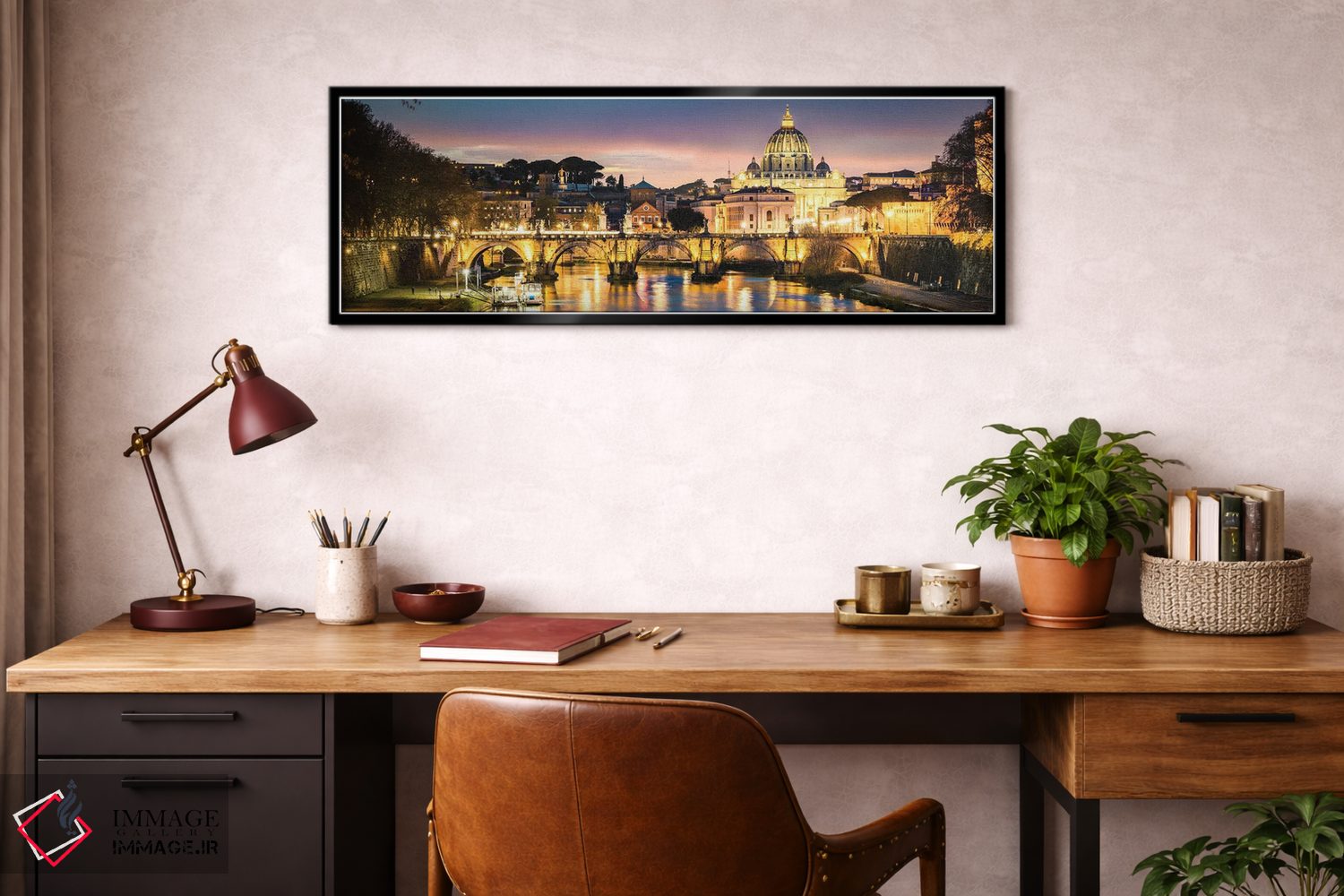 تابلو دکوراتیو Rome,گرگ و میش بر رود تیبر، رم اثر ماتئو کولومبو - D4B