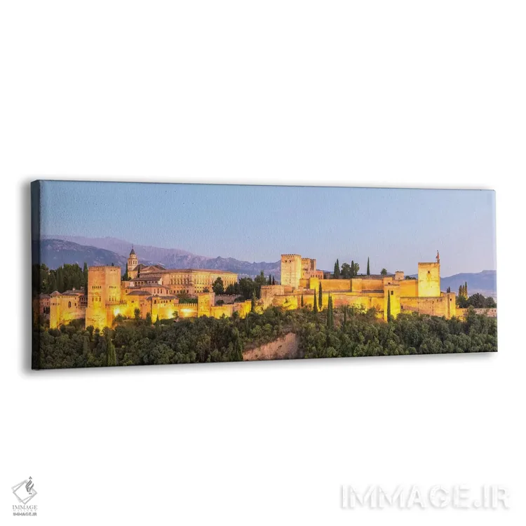 تابلو دکوراتیو Granada,کاخ الحمرا در شب، گرانادا اثر ماتئو کولومبو - نمای پرسپکتیو محصول
