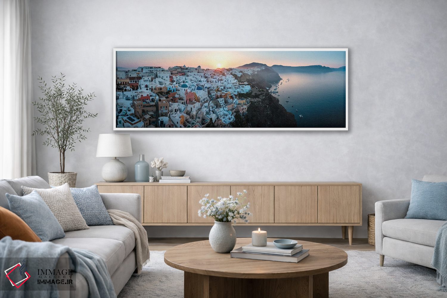 تابلو دکوراتیو Santorini, Greece,طلوع پانوراما در سانتورینی، یونان اثر ماتئو کولومبو - D4W