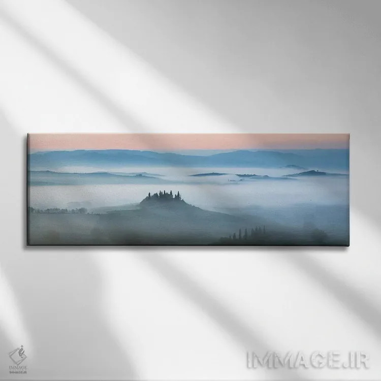تابلو دکوراتیو Tuscany, Italy,وال درچیا در مه، توسکانی، ایتالیا اثر ماتئو کولومبو - نمای روبهرو روی دیوار