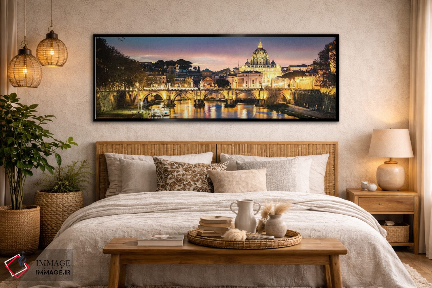 تابلو دکوراتیو Rome,گرگ و میش بر رود تیبر، رم اثر ماتئو کولومبو - D6B