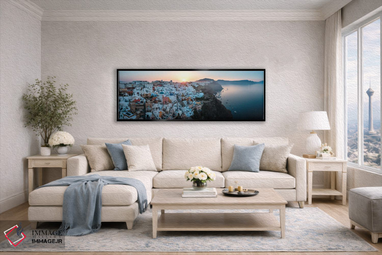 تابلو دکوراتیو Santorini, Greece,طلوع پانوراما در سانتورینی، یونان اثر ماتئو کولومبو - D5B