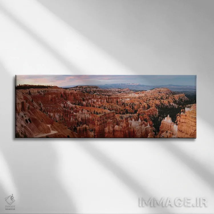 تابلو دکوراتیو Utah,غروب پانورامیک در پارک ملی برایس، یوتا اثر ماتئو کولومبو - نمای روبهرو روی دیوار