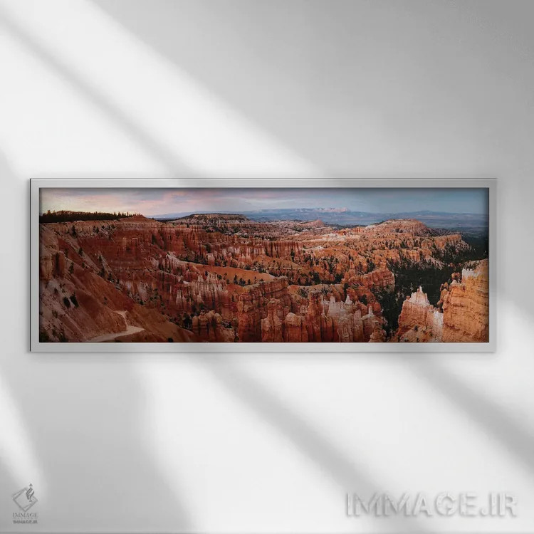 تابلو دکوراتیو Utah,غروب پانورامیک در پارک ملی برایس، یوتا اثر ماتئو کولومبو - نمای قابدار سفید