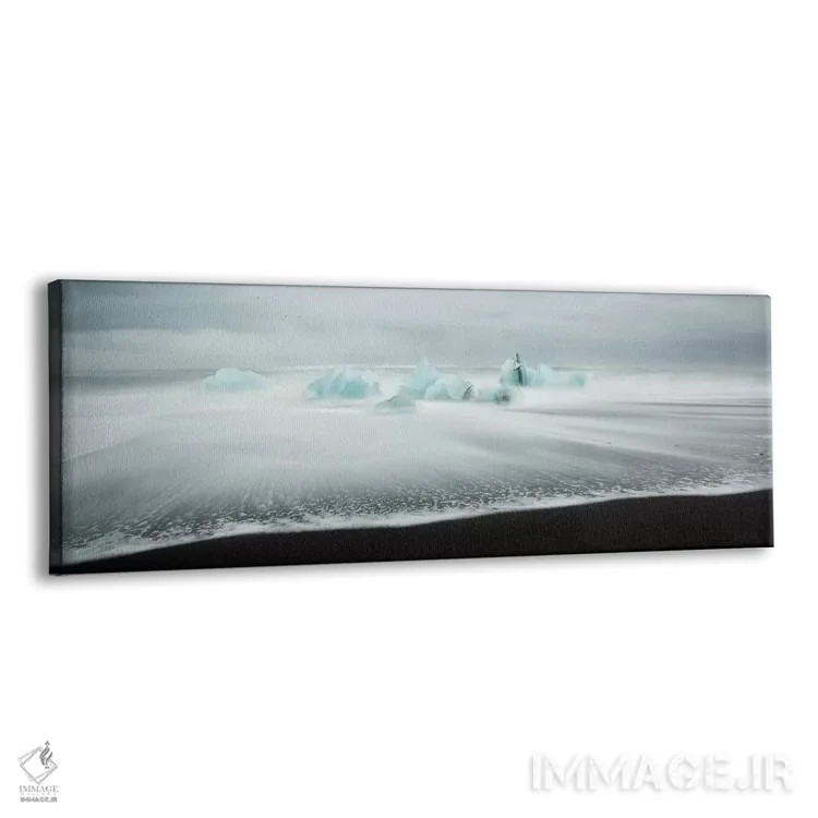 تابلو دکوراتیو کوه یخ روی ساحل سیاه I اثر ماتئو کولومبو - نمای پرسپکتیو محصول