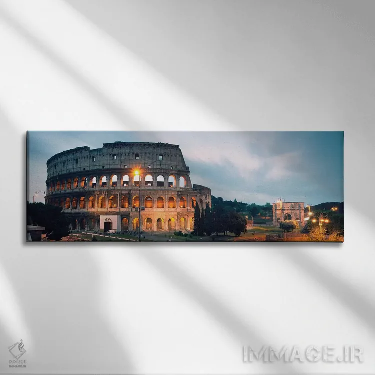 تابلو دکوراتیو غروب هنگام کولوسئوم اثر ماتئو کولومبو - نمای روبهرو روی دیوار