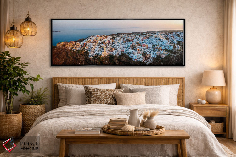تابلو دکوراتیو Santorini,اویا زیبای سانتورینی اثر ماتئو کولومبو - D6B