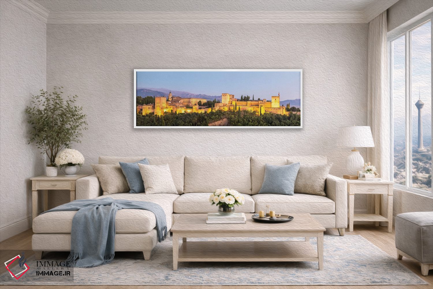 تابلو دکوراتیو Granada,کاخ الحمرا در شب، گرانادا اثر ماتئو کولومبو - D4W