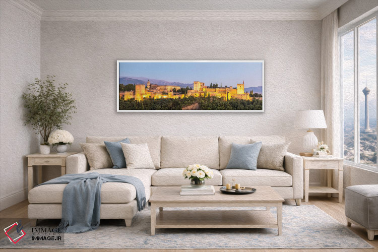 تابلو دکوراتیو Granada,کاخ الحمرا در شب، گرانادا اثر ماتئو کولومبو - D4W