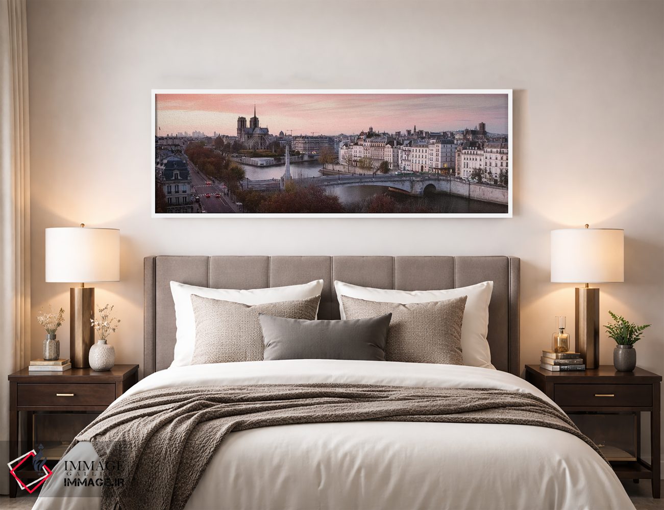 تابلو دکوراتیو Paris,منظره غروب پانوراما بر رود سن، پاریس اثر ماتئو کولومبو - D3W