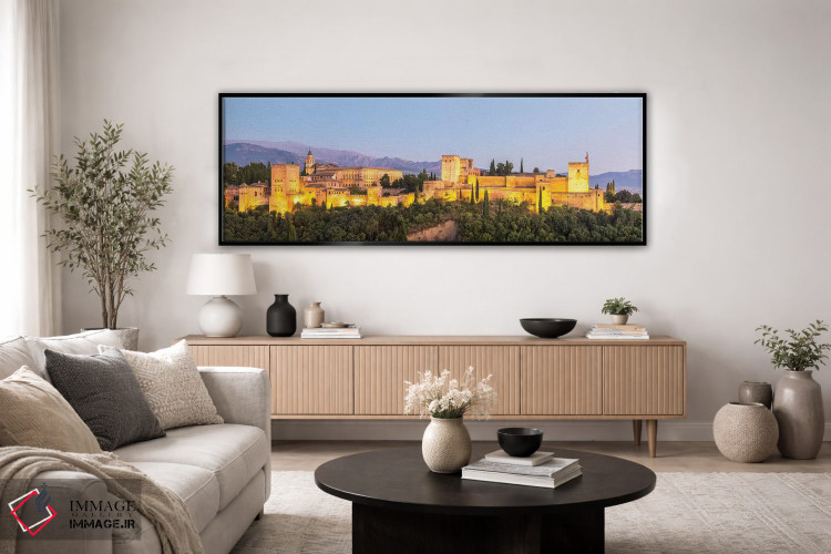 تابلو دکوراتیو Granada,کاخ الحمرا در شب، گرانادا اثر ماتئو کولومبو - D3B