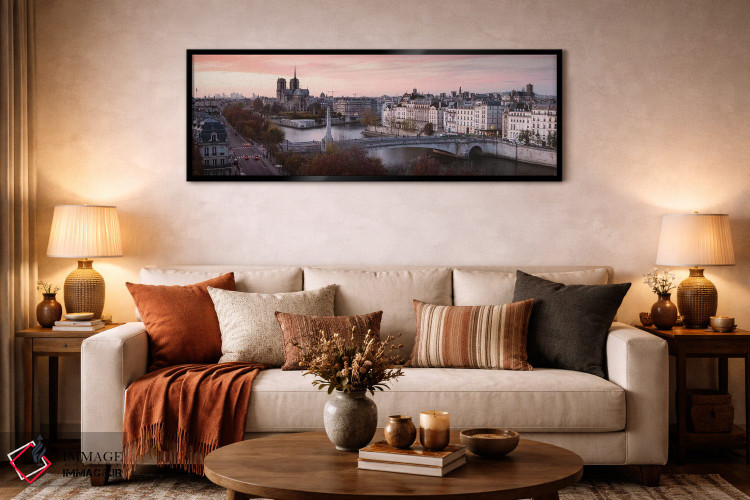 تابلو دکوراتیو Paris,منظره غروب پانوراما بر رود سن، پاریس اثر ماتئو کولومبو - D6B