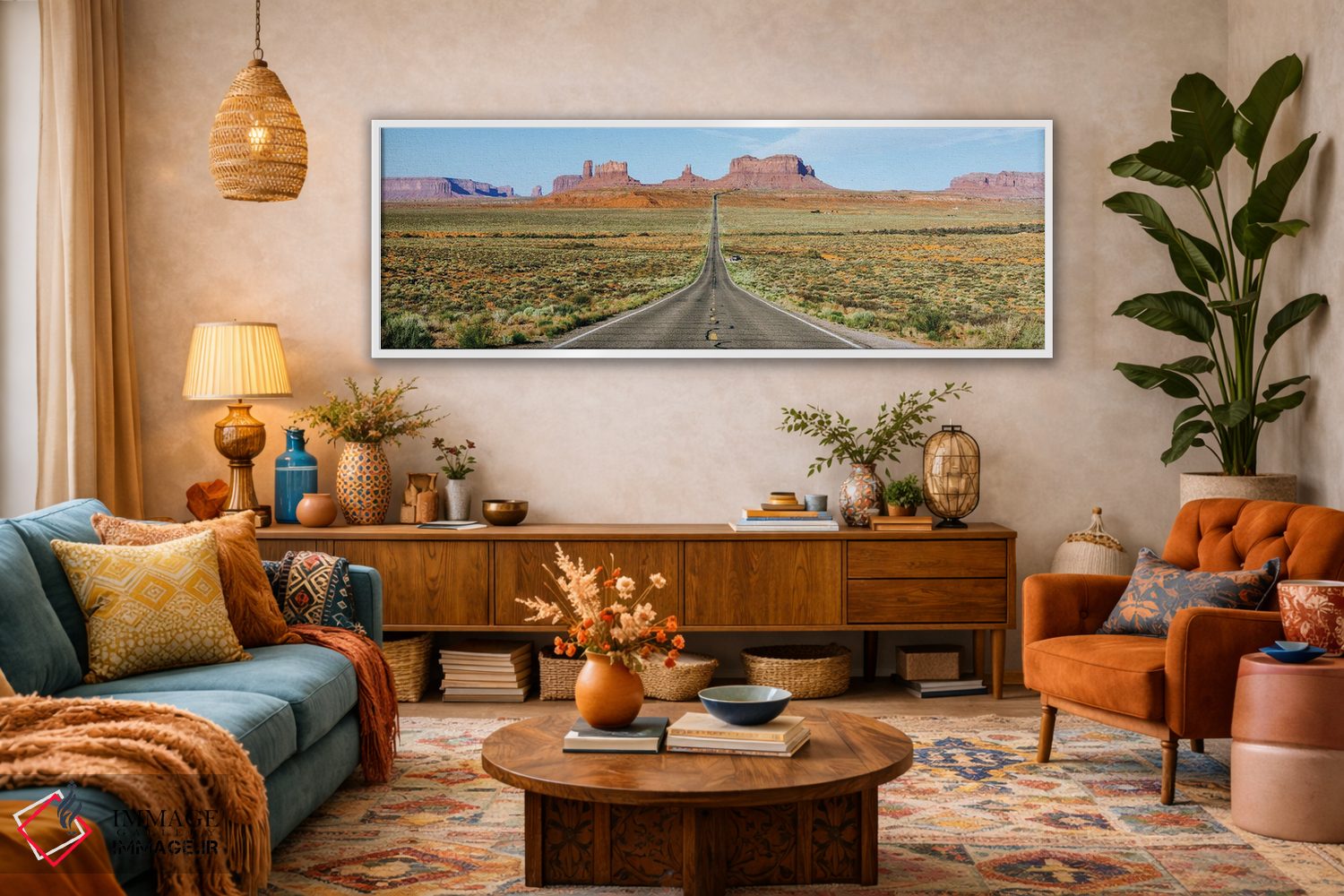 تابلو دکوراتیو Monument Valley, Arizona,بزرگراه ۱۶۳ آمریکا، دره یادمان… اثر ماتئو کولومبو - D1W
