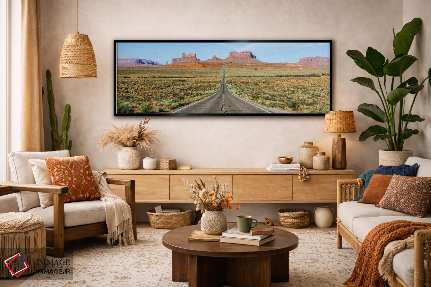 تابلو دکوراتیو Monument Valley, Arizona,بزرگراه ۱۶۳ آمریکا، دره یادمان… اثر ماتئو کولومبو - D3B