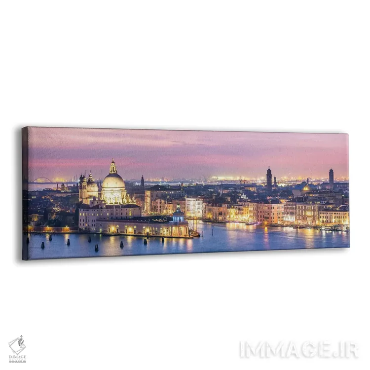 تابلو دکوراتیو پانورامای ونیز در شب اثر ماتئو کولومبو - نمای پرسپکتیو محصول