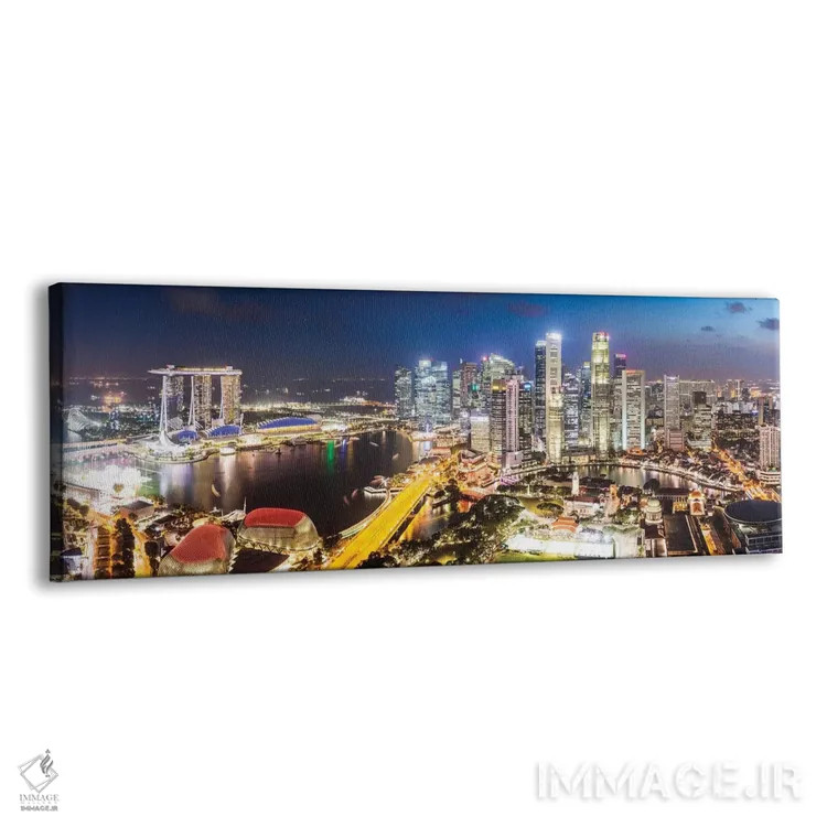 تابلو دکوراتیو Singapore,خط افق مارینا بی هنگام غروب، سنگاپور اثر ماتئو کولومبو - نمای پرسپکتیو محصول