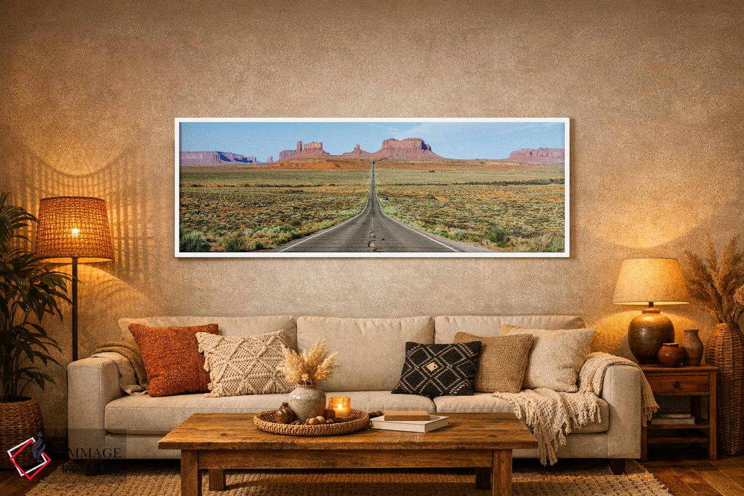 تابلو دکوراتیو Monument Valley, Arizona,بزرگراه ۱۶۳ آمریکا، دره یادمان… اثر ماتئو کولومبو - D6W