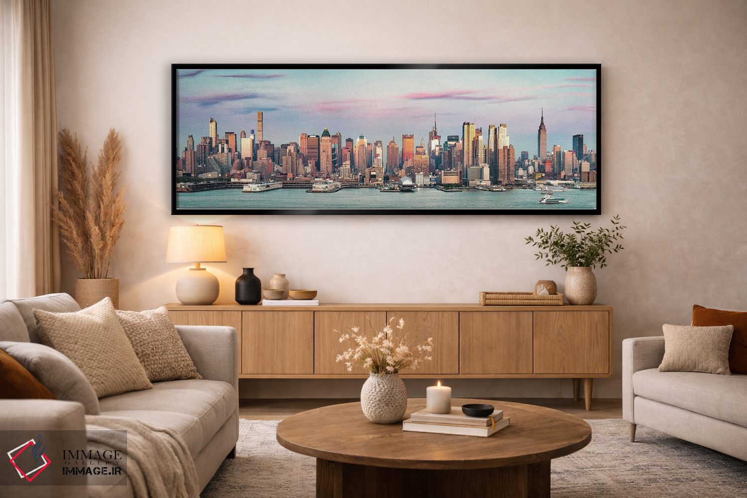 تابلو دکوراتیو خط افق نیویورک در غروب اثر ماتئو کولومبو - D5B