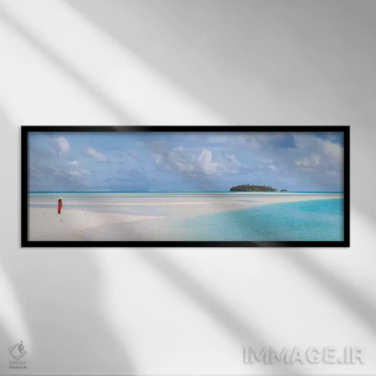 تابلو دکوراتیو Cook Islands,منظره پانورامای آیتوتاکی، جزایر کوک اثر ماتئو کولومبو - نمای قابدار مشکی