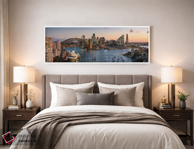 تابلو دکوراتیو Australia,نمای گسترده از خط افق سیدنی، استرالیا اثر ماتئو کولومبو - D4W
