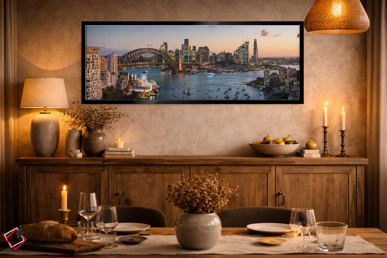 تابلو دکوراتیو Australia,نمای گسترده از خط افق سیدنی، استرالیا اثر ماتئو کولومبو - D3B