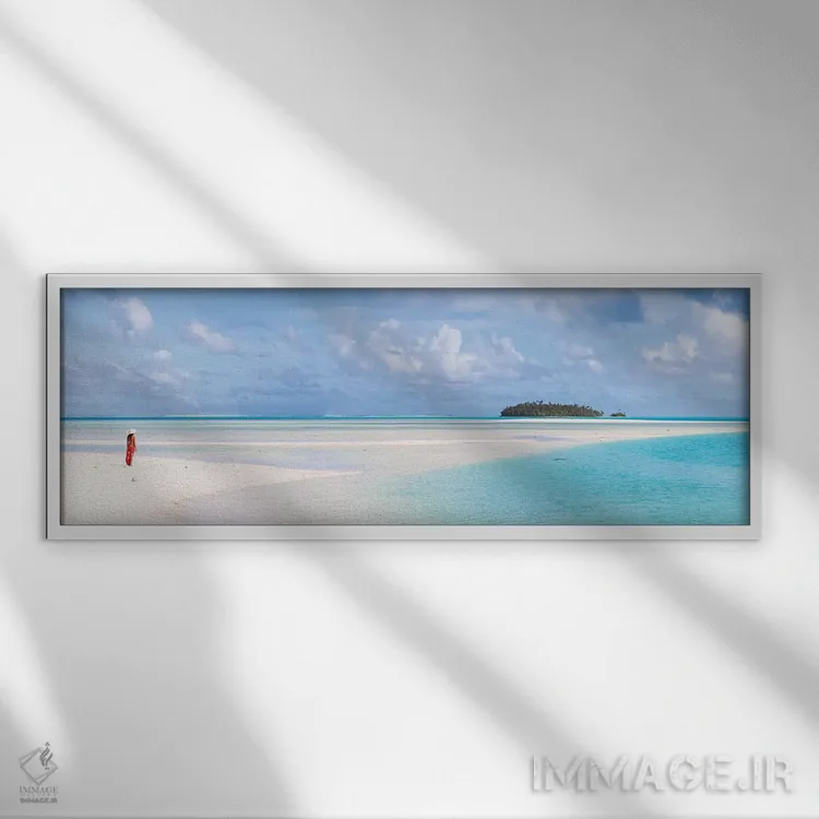 تابلو دکوراتیو Cook Islands,منظره پانورامای آیتوتاکی، جزایر کوک اثر ماتئو کولومبو - نمای قابدار سفید