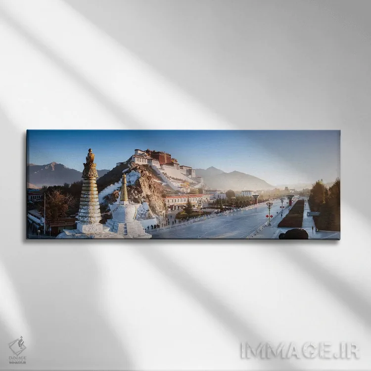 تابلو دکوراتیو Tibet,پانورامای قصر پوتالا، تبت اثر ماتئو کولومبو - نمای روبهرو روی دیوار