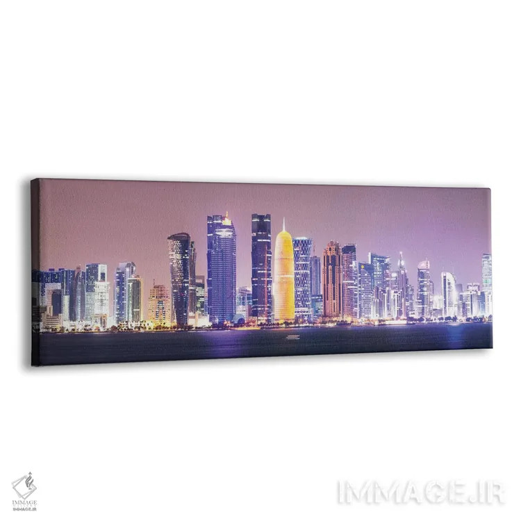 تابلو دکوراتیو Qatar,دوحه در شب، قطر اثر ماتئو کولومبو - نمای پرسپکتیو محصول