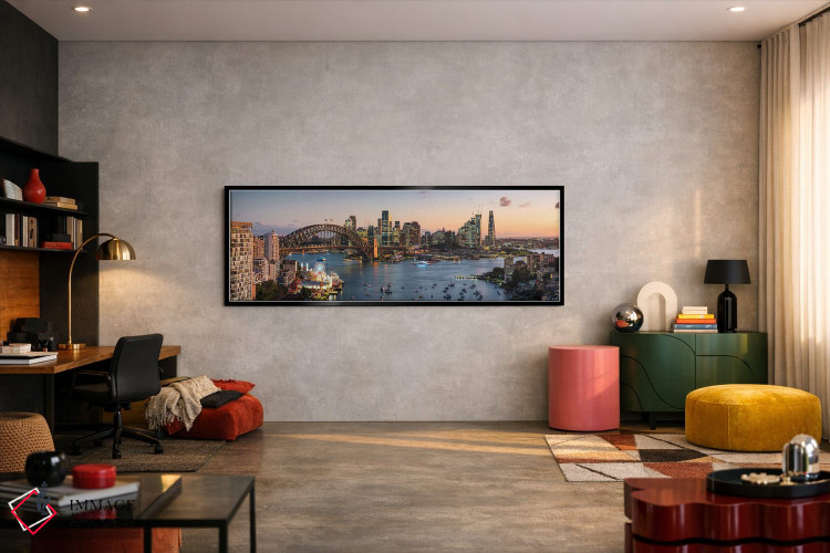 تابلو دکوراتیو Australia,نمای گسترده از خط افق سیدنی، استرالیا اثر ماتئو کولومبو - D6B