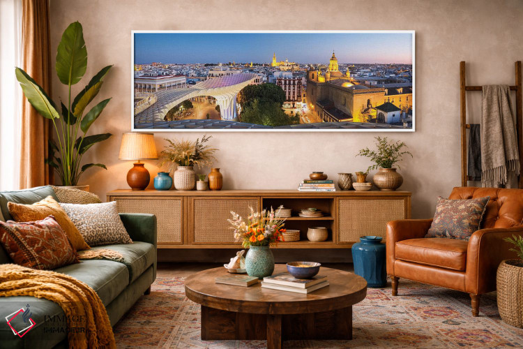 تابلو دکوراتیو Andalusia, Spain,سویا در گرگ و میش، آندلس، اسپانیا اثر ماتئو کولومبو - D1W