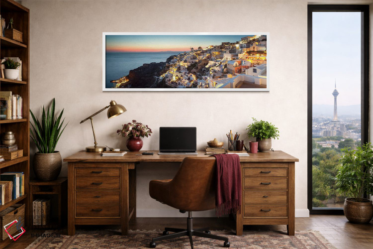 تابلو دکوراتیو Santorini, Greece,اویا در غروب، سانتورینی، یونان اثر ماتئو کولومبو - D1W