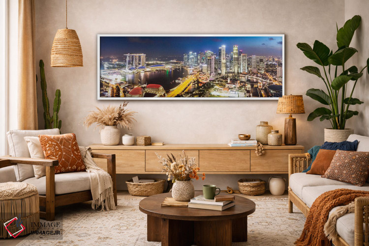 تابلو دکوراتیو Singapore,خط افق مارینا بی هنگام غروب، سنگاپور اثر ماتئو کولومبو - D1W