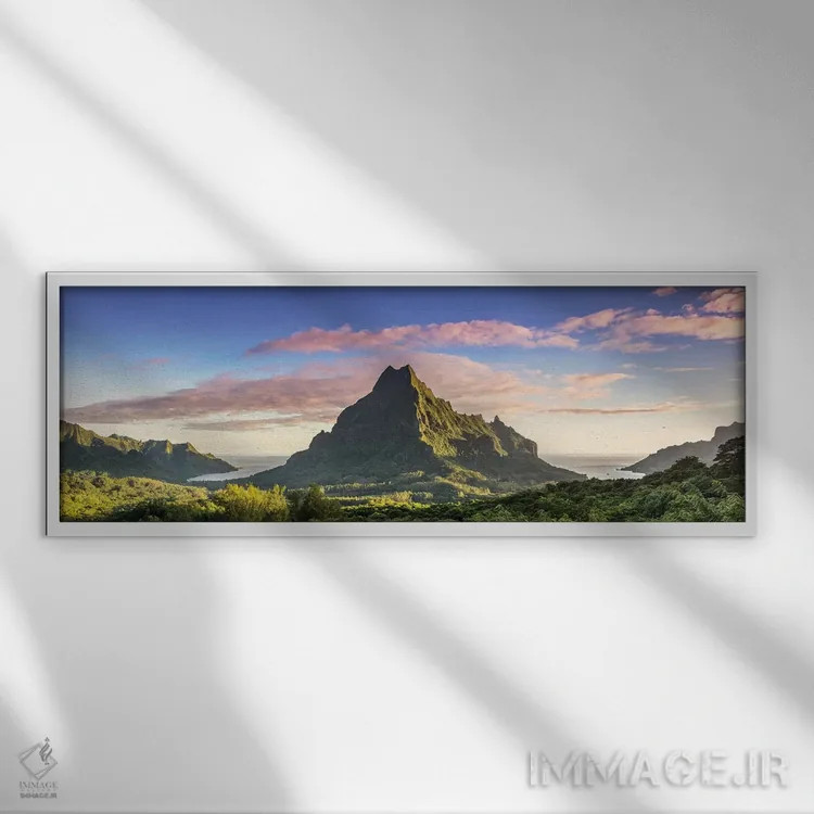 تابلو دکوراتیو French Polynesia,طلوع خورشید بر فراز موره آ، پلی نزی فران… اثر ماتئو کولومبو - نمای قابدار سفید