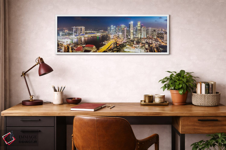 تابلو دکوراتیو Singapore,خط افق مارینا بی هنگام غروب، سنگاپور اثر ماتئو کولومبو - D2W