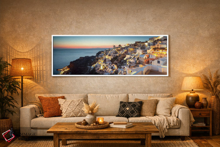 تابلو دکوراتیو Santorini, Greece,اویا در غروب، سانتورینی، یونان اثر ماتئو کولومبو - D4W