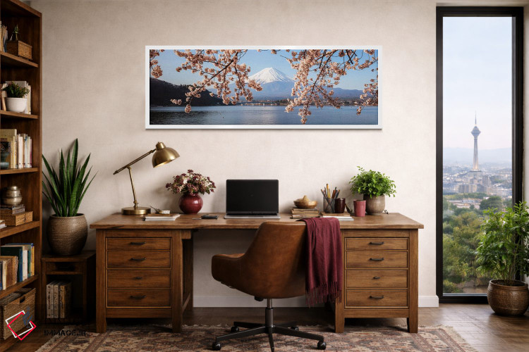 تابلو دکوراتیو Japan I,کوه فوجی و درختان گیلاس، ژاپن I اثر ماتئو کولومبو - D1W