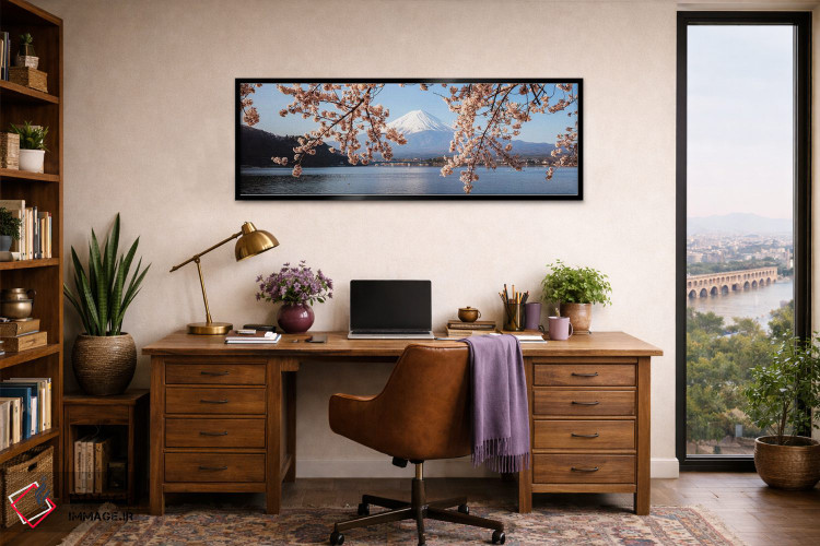 تابلو دکوراتیو Japan I,کوه فوجی و درختان گیلاس، ژاپن I اثر ماتئو کولومبو - D2B