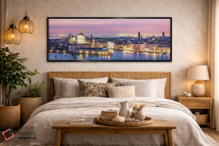 تابلو دکوراتیو پانورامای ونیز در شب اثر ماتئو کولومبو - D6B