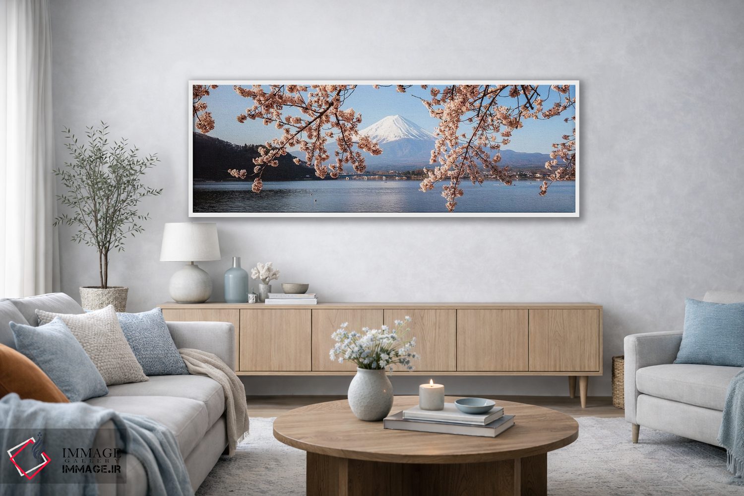 تابلو دکوراتیو Japan I,کوه فوجی و درختان گیلاس، ژاپن I اثر ماتئو کولومبو - D3W